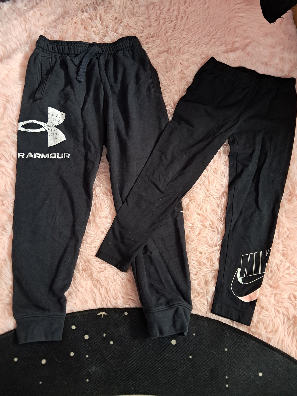 Under Armour Kids Black Logo Jogger Pants & Nike Capri Tights - Athleisure Wear